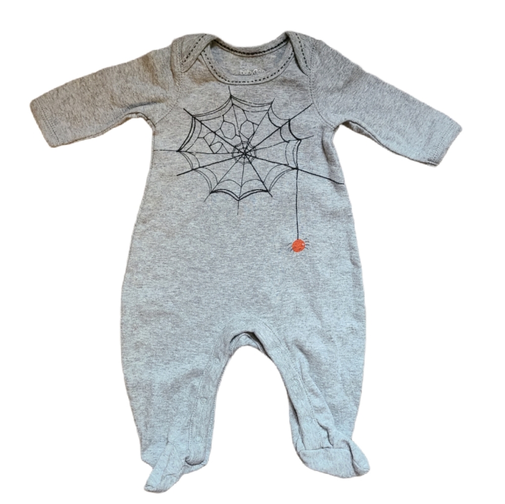 🌸Baby Gap Preemie Gray Onesie Halloween 3/$10